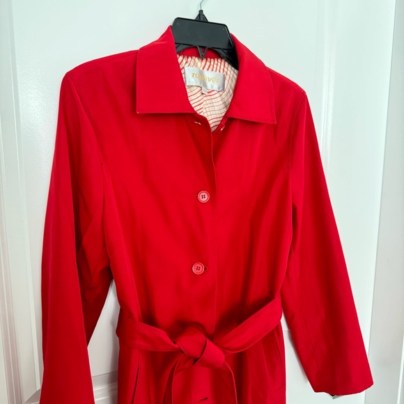 Bright Red Trench Coat - Picture 3 of 10